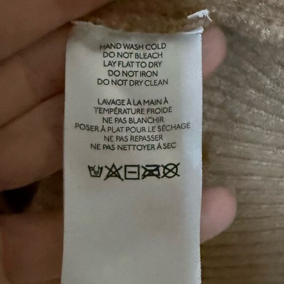 Anthropologie Flat White Sweater Ribbed Knit Mini Cardigan Sweater Camel Dress M - Picture 6 of 10